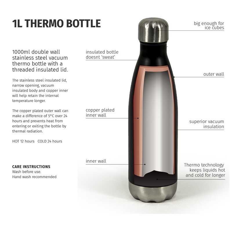 Thermo Bottle 1000ml - Black