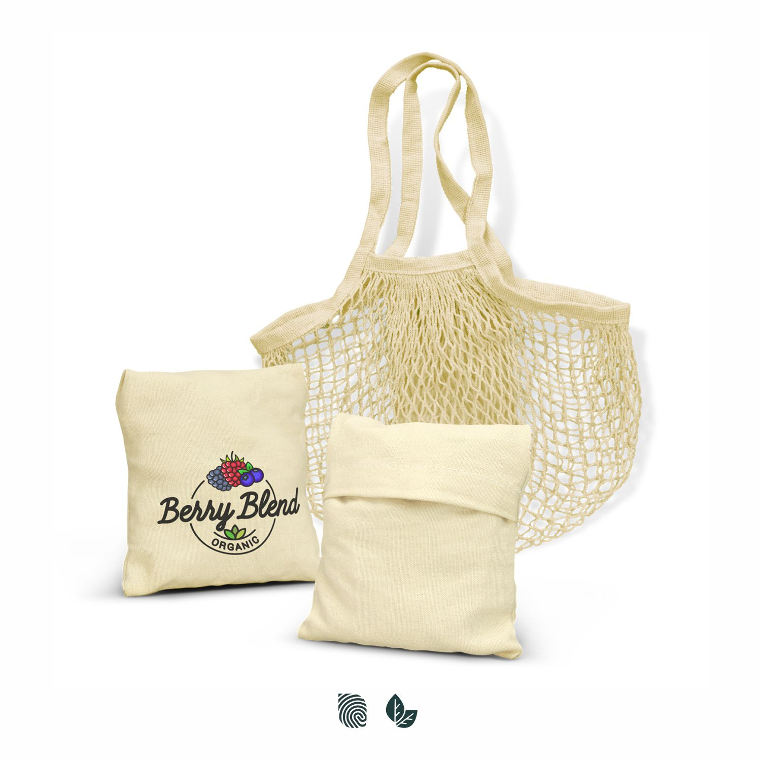 Cotton Mesh Foldaway Tote Bag - Image 2