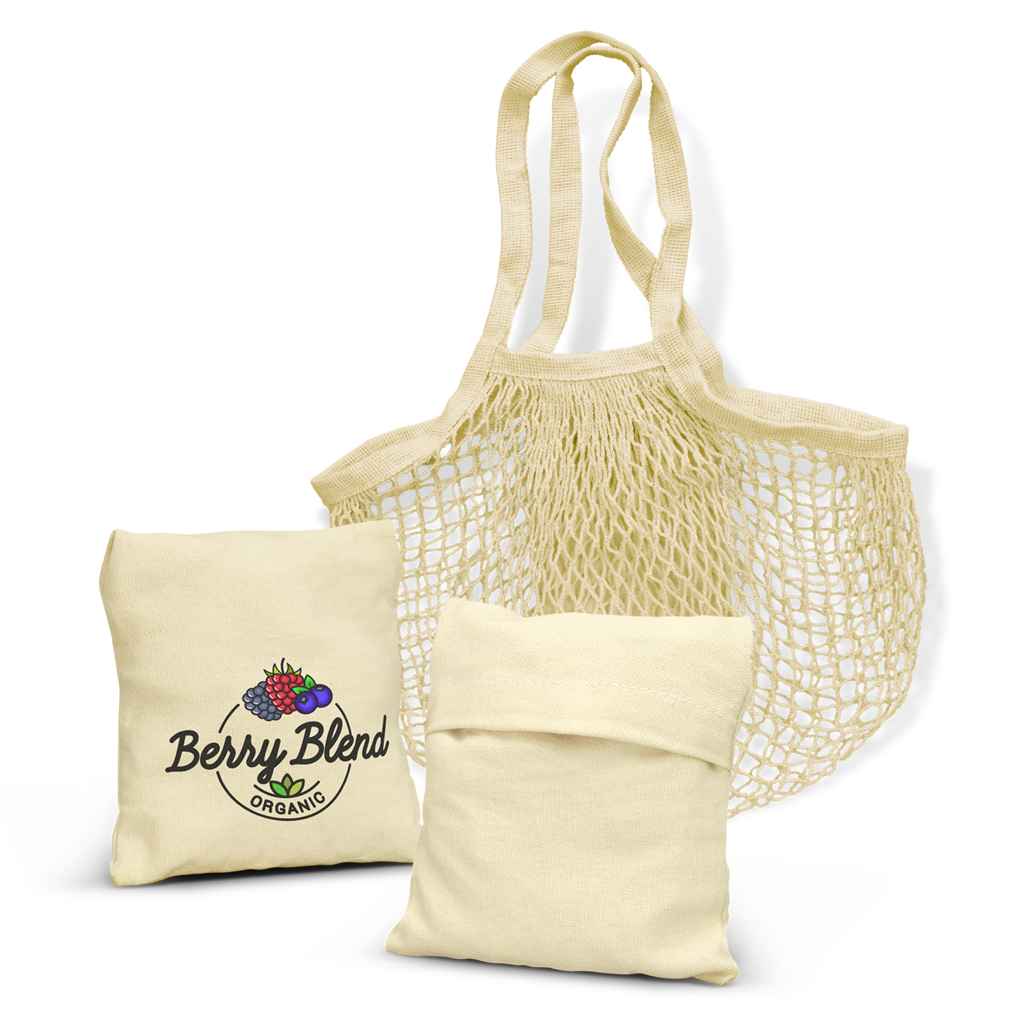 Cotton Mesh Foldaway Tote Bag - Image 5