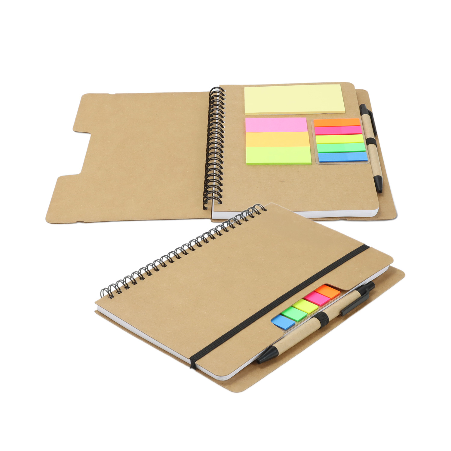 Kraft Notebook with Notes and Flags - Image 7