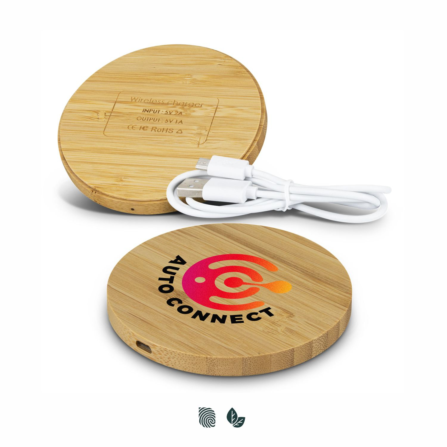 Vita Bamboo Wireless Charger - Round - Image 2